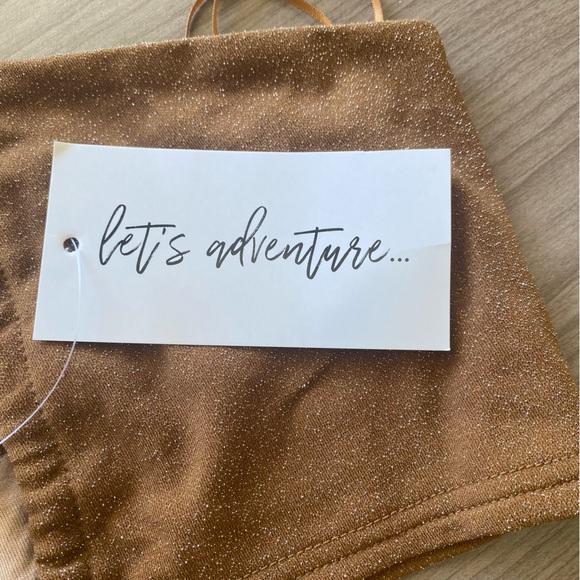 NWT 12th Tribe St. Barths Shimmer Gold Bandeau Top - Picture 5 of 6